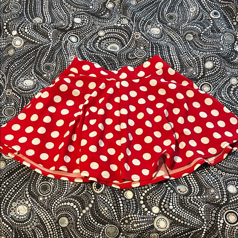 Red and White Polka Dot M Skirt